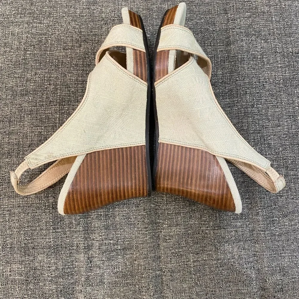 UGG Australia Hazel Denim Platform Wedge Slingback Sandals Women Size 6.5